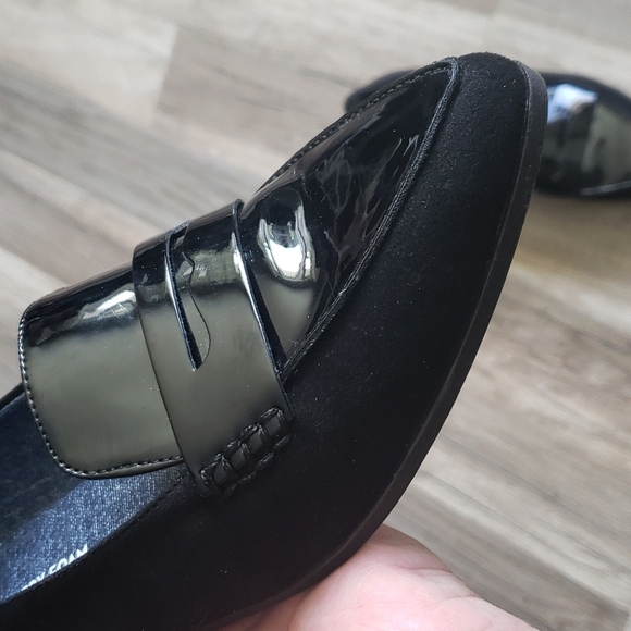 DR SHOALS WOMEN'S ECLIPSE MEMORY FOAM BLACK PATENT AND SUEDE LOAFERS SZ 7.5 - Picture 11 of 11